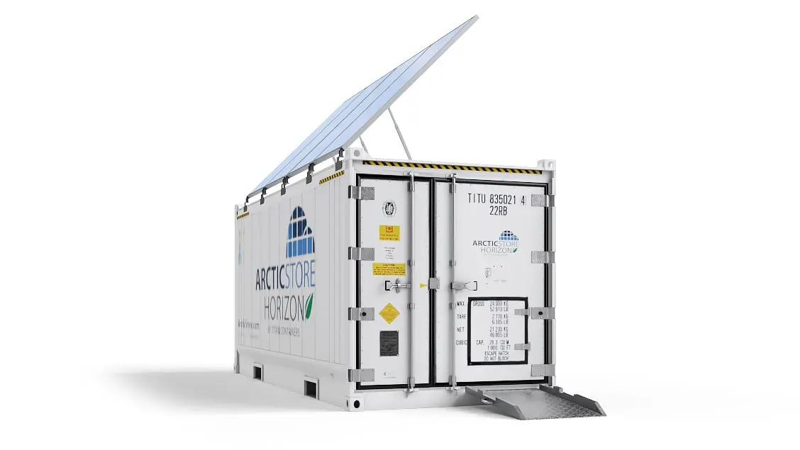 20ft ArcticStore Horizon – Solar Panels 45 degrees