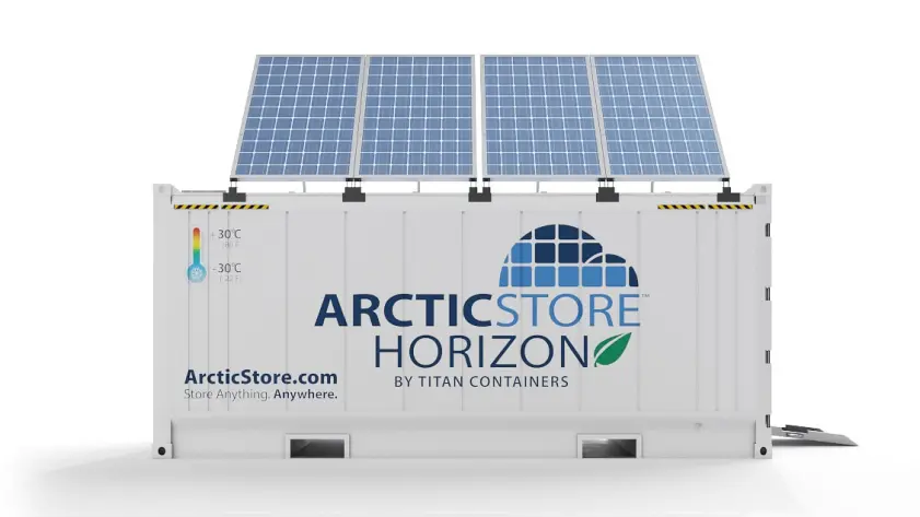 20ft ArcticStore Horizon – Solar Panels 45 degrees