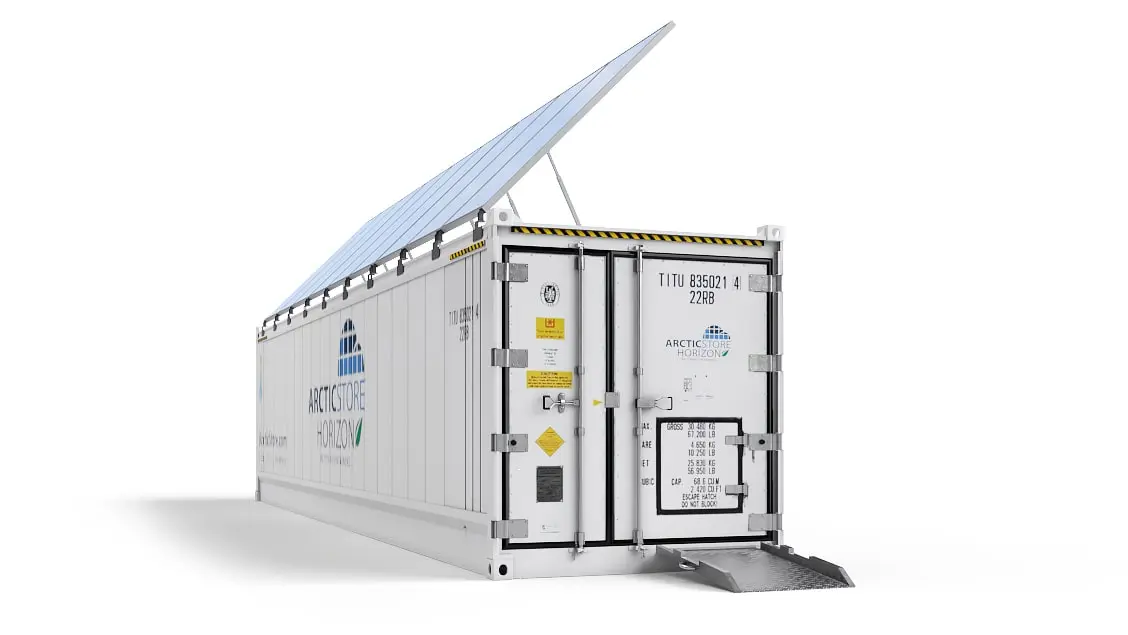 40ft ArcticStore Horizon – Solar Panels 45 degrees