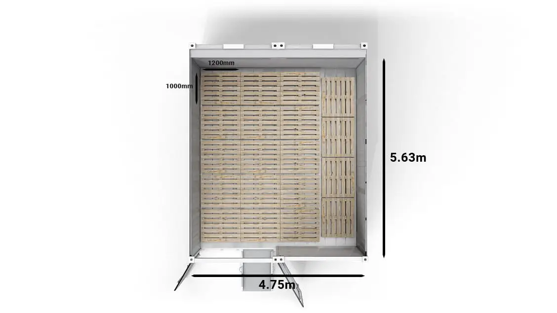 19 UK Pallets (2-bay 20ft Arctic SuperStore)