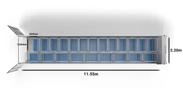 22 Trolleys in a 40ft UltraFreezer