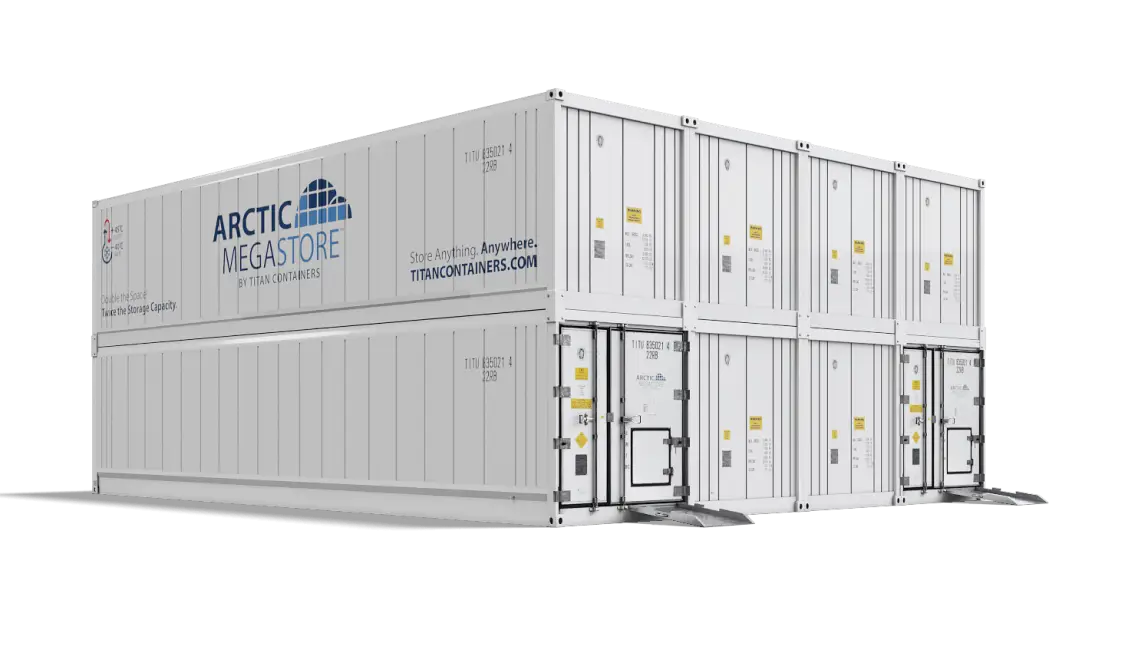 Interior view of Arctic MegaStore temperature-controlled storage container with insulated walls and flooring